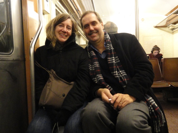 parents on a train